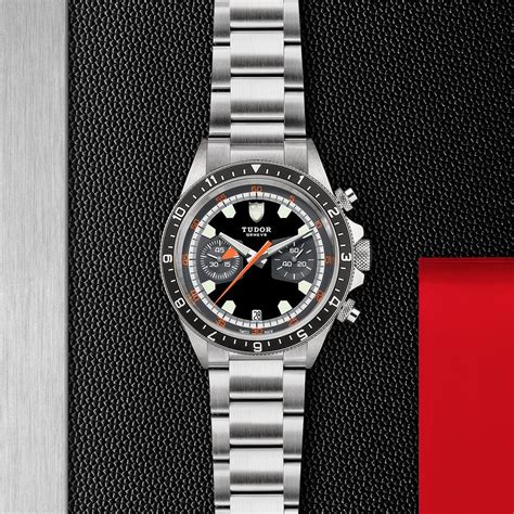 tudor m70330n-0005|Heritage Chrono Grey and Black Dial Stainless Steel Watch .